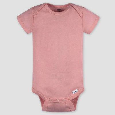 Gerber Baby 5pk Short Sleeve Onesies - Brown 3-6M: Cotton Knit Bodysuits, Pullover & Crotch Snap, Machine Washable