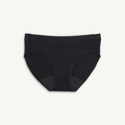Saalt Heavy Absorbency Briefs Super Soft Modal Comfort Leak Proof Women's Period Underwear - Volcanic Black - XL
