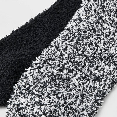 Women's Marled 2pk Cozy Low Cut Socks - Auden Black 4-10: Knit, Lightweight, Tagless, Recycled Polyester