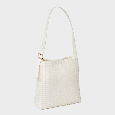 Woven Bucket Bag - A New Day White