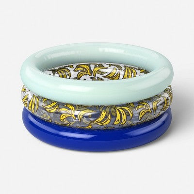 8.79'' x 6.59'' x 2.2'' Mini 3 Ring Pool Banana Printing 11 Galton Round Kiddie Pool - Sun Squad