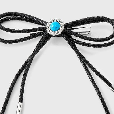 Bolo Bow Hair Barrette with Stone - Wild Fable Black