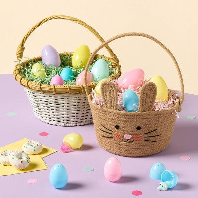 Easter Brown Bunny Decorative Rope Basket - Spritz