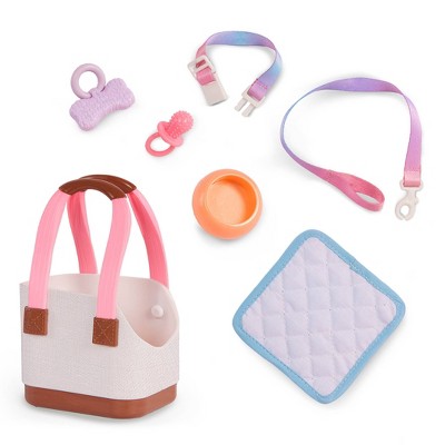 Our Generation Becca & Pearl 18'' Doll & Pet Dog Plush Carrier Accessories Set