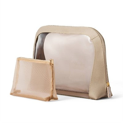 Sonia Kashuk Large Travel Makeup And Toiletry Bag Set - 2pc - Tan With Window