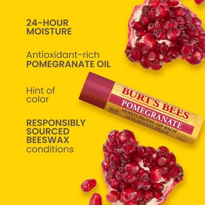 Burt's Bees Lip Balm - Pomegranate - 0.15oz: Moisturizing, Paraben-Free, Sulfate-Free, Phthalate-Free
