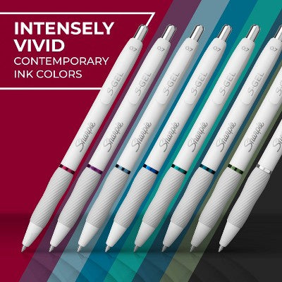 Sharpie S-Gel Pens White Fash Exp Asst Ink 8Ct Card
