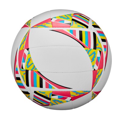 Wilson AVP Movement Volleyball - White/Pink/Yellow: Size 5 Outdoor TPU Sports Ball for Adults