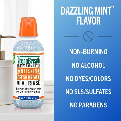 TheraBreath Whitening Mint Mouthwash - Dazzling Mint - 33.8 fl oz