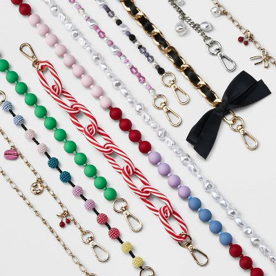 Beaded Accessory Wristlet/Phone Strap - A New Day Pink/White