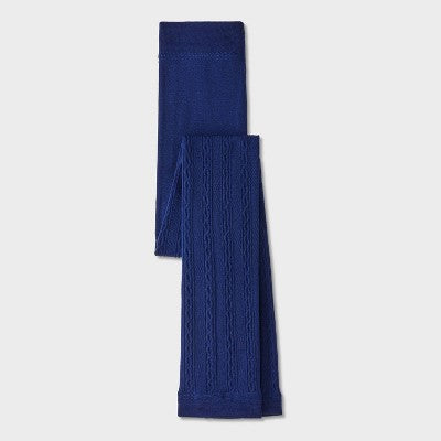 Girls' Fleece Footless Tights - Cat & Jack Navy L
