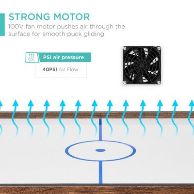 Best Choice Products 40in Air Hockey Arcade Table w/ 100V Motor, Electric Fan, 2 Strikers, 2 Pucks - Walnut (LOCAL PICKUP ONLY)