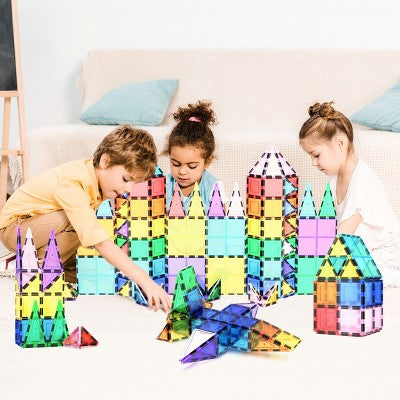 PICASSO-TILES Magnetic Tiles for Kids – 100PCS STEM Building Blocks Set, Educational Construction Toy, Creative Learning Kit