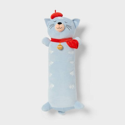 Cat Kids' Long Weighted Plush Throw Pillow Blue - Pillowfort (LOCAL PICKUP ONLY)