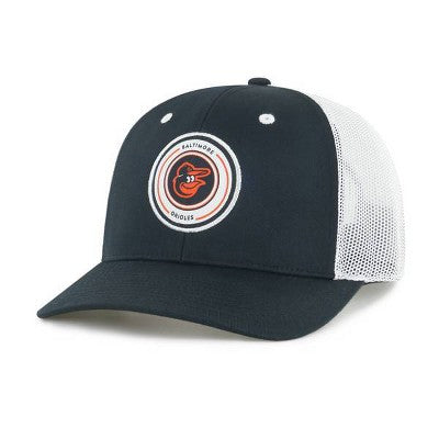 MLB Baltimore Orioles Orbit Hat: Adjustable Snapback with Team Logo, Cotton-Polyester Mesh, Adult Sizing