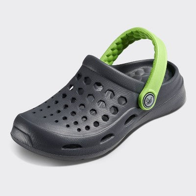 Joybees Toddler Harper Slip-On Clogs - Charcoal/Lime 8-9T