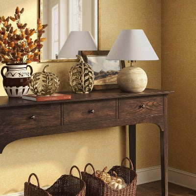 Tall Metal Fall Botanical Pumpkin Gold - Threshold