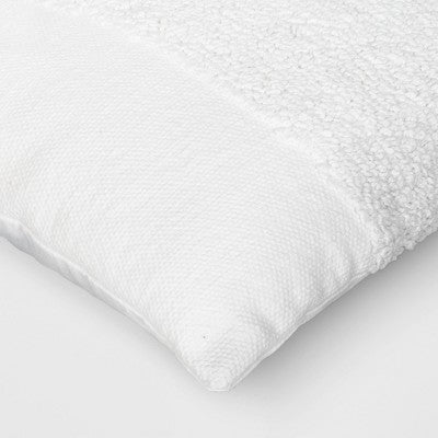 Cotton Tufted Lumbar Throw Pillow Ivory - Threshold: Geometric Pattern, Indoor Use, Polyester Fill