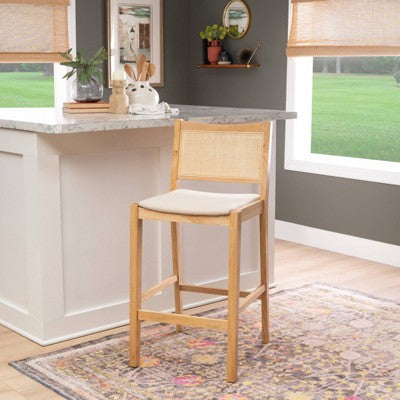 Powell Set of 2 Bessie Cane Barstools Natural (LOCAL PICKUP ONLY)