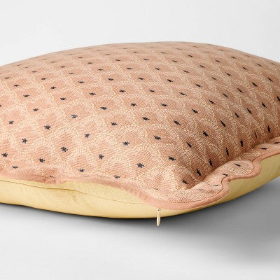 Square Geo Pattern with Scalloped Edge Peach - Threshold designed with Studio McGee (LOCAL PICKUP ONLY)