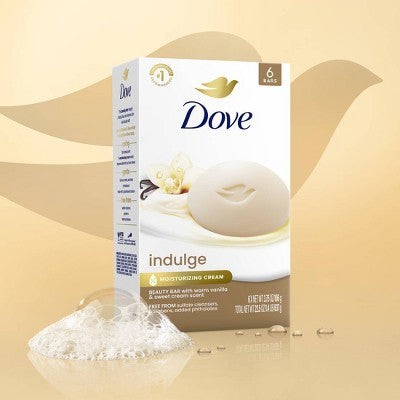 Dove Beauty Bar Soap - Warm Vanilla and Sweet Cream - 3.75oz/4pk: Paraben-Free, Sulfate-Free, Vegan, Moisturizing