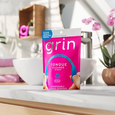Grin Oral Care Tongue Cleaner Straps - 48ct