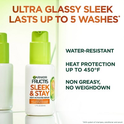Garnier Fructis Sleek & Shine Sleek & Stay Heat-Activated Hair Serum - 1.7 fl oz