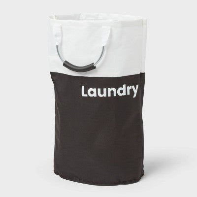 Scripted Structured Collapsible Hamper - Black - Brightroom