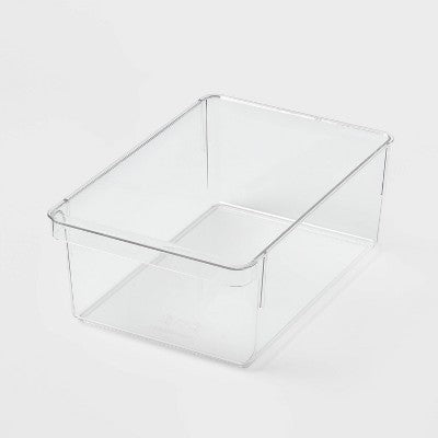Small Wide Fridge and Pantry Organizer Bin - Brightroom: Clear Kitchen Storage, Freezer-Safe, 10.5"x6.94"