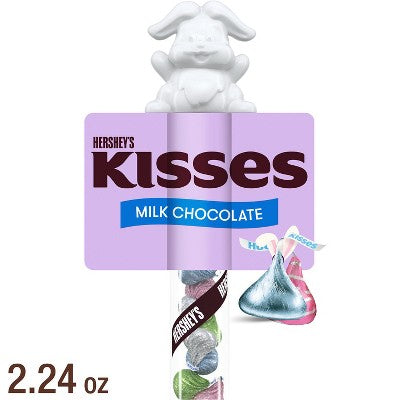 HERSHEY'S Kisses Milk Chocolate Cane with Bunny Topper Easter Candy - 2.24oz