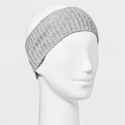 Ribbed Headband - Universal Thread Gray: Knit Winter Accessory, Pull-On Style