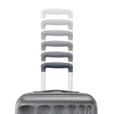 American Tourister Multiply Double Expansion Hardside Carry On Spinner Suitcase - Graphite: ABS Shell, 4 Wheels