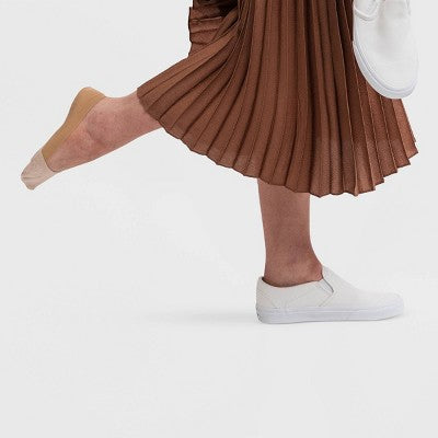 Peds Women's Smooth Edge Low Cut 2pk Liner Casual Socks - Nude 5-10: Hidden Gel Heel Grip, Stretch Knit Fabric