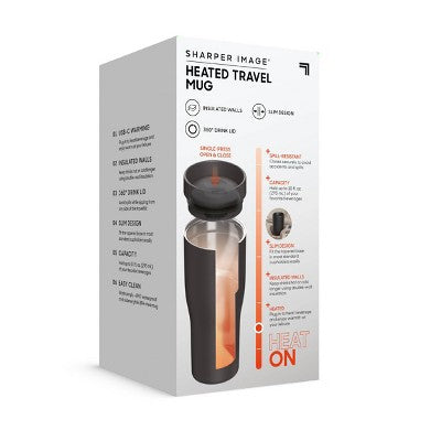 Sharper Image Heated Travel Mug Black