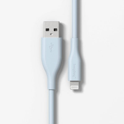 8' Lightning to USB-A Silicone Cable - heyday ?Pastel Blue