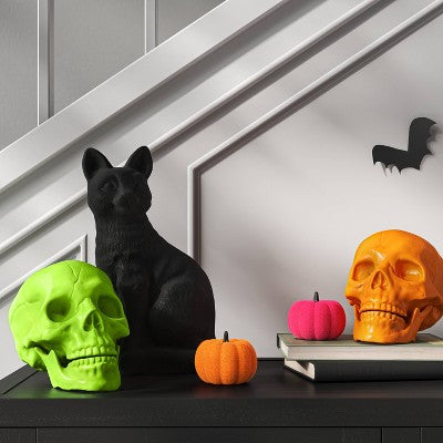 6" Orange Skull Halloween Skull Decorative Prop - Hyde & EEK! Boutique