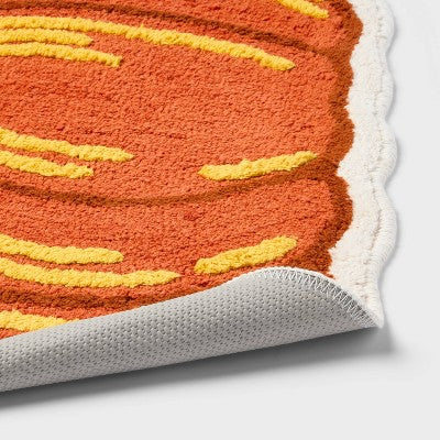 20"x23" Pumpkin Shaped Non-Slip Harvest Bath Rug Orange - Room Essentials