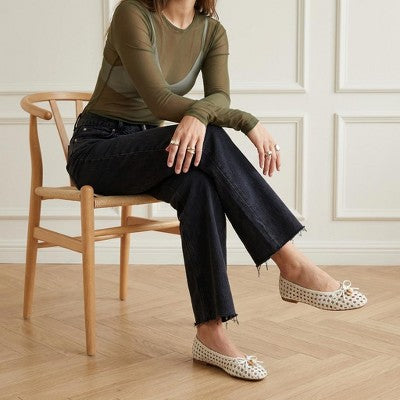 Womens CUSHIONAIRE Witty Hand Woven Ballet Flats  IVORY 9.5