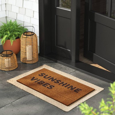 1'4"x2'4" Sunshine Vibes Rectangular Outdoor Doormat Dark Blue - Room Essentials (LOCAL PICKUP ONLY)