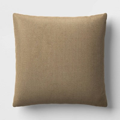 18"x18" Textural Woven Plaid Square Outdoor Throw Pillows Sage Green - Threshold