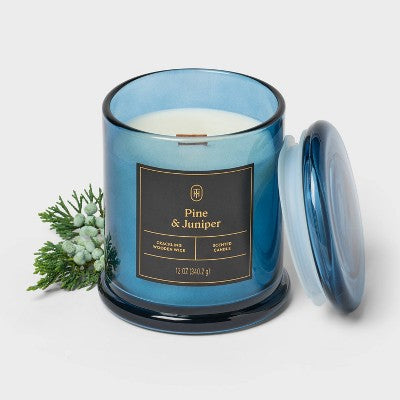 Wooden Wick Pine and Juniper Jar Candle 12oz - Threshold