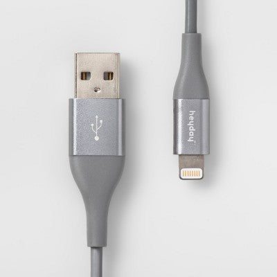 4' Lightning to USB-A Round Cable - heyday Gray/Silver