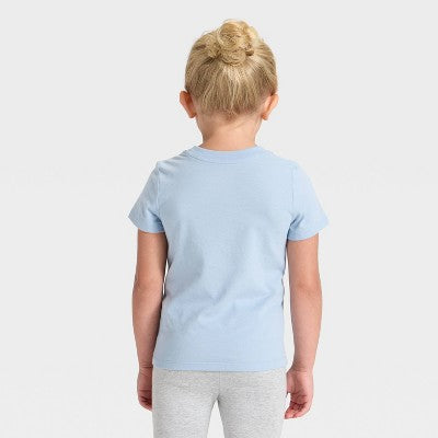 Toddler Girls' Solid T-Shirt - Cat & Jack Light Blue 18M