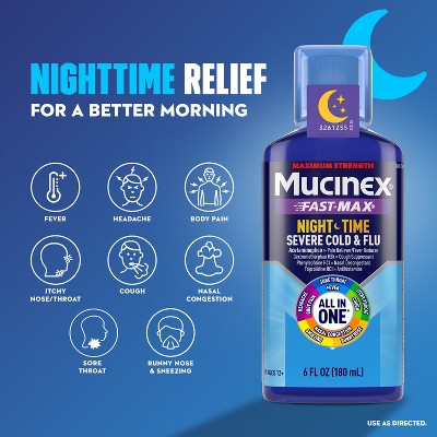 Mucinex All-in-One & Nightshift Kickstart Liquid Cold & Flu Treatment - 12 fl oz