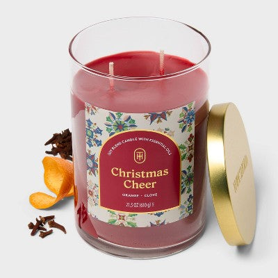 Lidded Christmas Cheer Jar Candle 21.5oz - Threshold