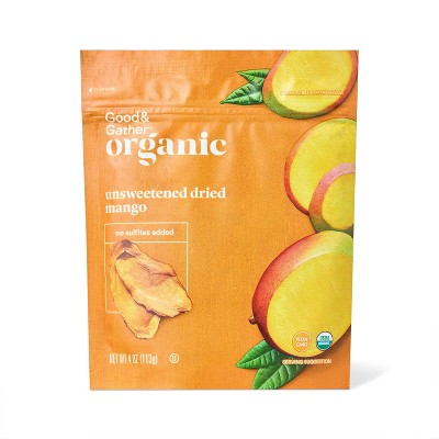 Organic Dried Unsweetened Mango Snacks - 4oz - Good & Gather