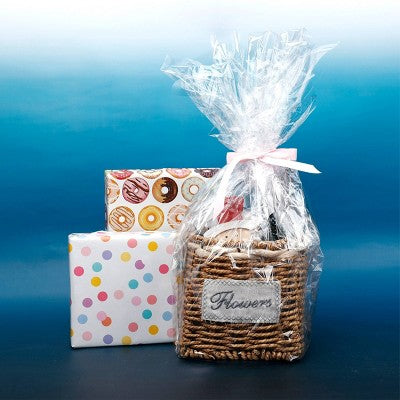 Bows And Sparkles 192"x30" Cello Gift Wrapping Paper Clear (LOCAL PICKUP ONLY)