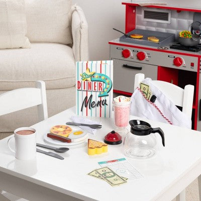 Melissa & Doug Star Diner Restaurant 41pk Play Set with Toy Food, Cookware & Play Kitchen Accessories