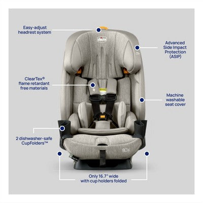 Chicco Fit3x ClearTex Ultra Slim All-in-One Car Seat - Black (LOCAL PICKUP ONLY)