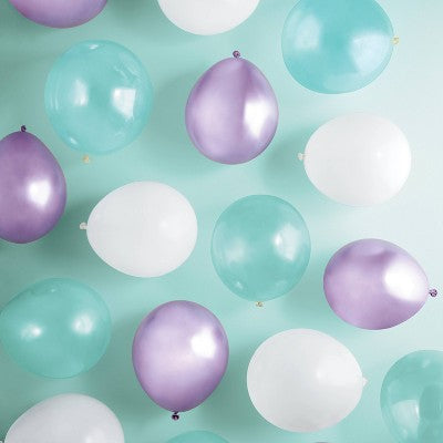 20ct Purple Chrome and White Balloon Pack - Spritz